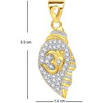 Buy Srikara Alloy Gold Plated CZ / AD Divine Om Fashion Jewellery Pendant with Chain - SKP1436G - Purplle