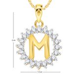 Buy Srikara Alloy Gold Plated CZ/AD Initial Letter M Fashion Jewellery Pendant Chain - SKP1959G - Purplle