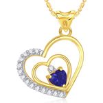 Buy Srikara Alloy Gold Plated AD Interlocked Heart Valentine Fashion Jewelry Pendant - SKP1690G - Purplle