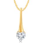 Buy Srikara Alloy Gold Plated CZ / AD Single Drop Fashion Jewelry Pendant with Chain - SKP2393G - Purplle