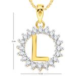 Buy Srikara Alloy Gold Plated CZ/AD Initial Letter L Fashion Jewellery Pendant Chain - SKP1958G - Purplle