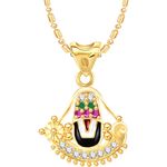 Buy Srikara Alloy Gold Plated CZ/AD Tirupati Balaji Fashion Jewellery Pendant Chain - SKP2786G - Purplle