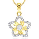 Buy Srikara Alloy Gold Plated CZ / AD Flower Fashion Jewellery Pendant with Chain - SKP2332G - Purplle