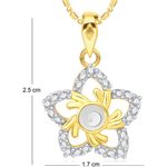 Buy Srikara Alloy Gold Plated CZ / AD Flower Fashion Jewellery Pendant with Chain - SKP2332G - Purplle