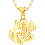 Buy Srikara Alloy Gold Plated CZ / AD Ekdant Fashion Jewellery Pendant with Chain - SKP2687G - Purplle