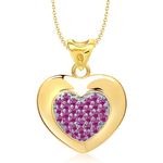 Buy Srikara Alloy Gold Plated CZ Valentine Days Heart Shape Fashion Jewelry Pendant - SKP1298G - Purplle