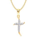 Buy Srikara Alloy Gold Plated CZ/AD Cross Pendant Fashion Jewelry Pendant Set Chain - SKCOMBO1440G - Purplle