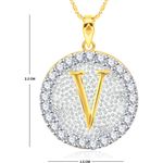 Buy Srikara Alloy Gold Plated CZ/AD Initial Letter V Fashion Jewellery Pendant Chain - SKP2204G - Purplle