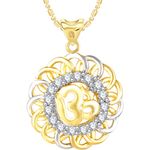 Buy Srikara Alloy Gold Plated CZ / AD Om Fashion Jewellery Pendant with Chain - SKP2787G - Purplle