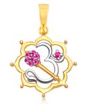 Buy Srikara Alloy Gold Plated CZ / AD Eternal Om Fashion Jewelry Pendant with Chain - SKP1482G - Purplle