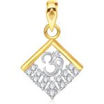 Buy Srikara Alloy Gold Plated CZ / AD Om Fashion Jewellery Pendant with Chain - SKP1605G - Purplle