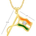 Buy Srikara Alloy Gold Plated CZ / AD India Flag Fashion Jewelry Pendant with Chain - SKP2222G - Purplle