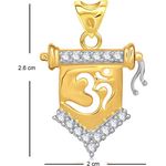 Buy Srikara Alloy Gold Plated CZ/AD Admirable Om Fashion Jewelry Pendant with Chain - SKP1437G - Purplle