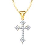 Buy Srikara Alloy Gold Plated CZ/AD Cross Pendant Fashion Jewelry Pendant Set Chain - SKCOMBO1437G - Purplle