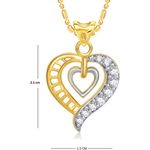 Buy Srikara Alloy Gold Plated CZ/AD Double Heart Fashion Jewelry Pendant with Chain - SKP1459G - Purplle