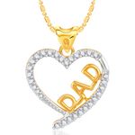 Buy Srikara Alloy Gold Plated CZ / AD Dad Fashion Jewellery Pendant with Chain - SKP2388G - Purplle