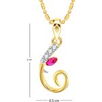 Buy Srikara Alloy Gold Plated CZ/AD Initial Letter G Ganesh Fashion Jewelry Pendant - SKP2242G - Purplle