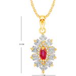 Buy Srikara Alloy Gold Plated CZ/AD Red And White Multicolor Stone Fashion Jewelry Pendant - SKP2347G - Purplle