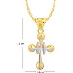 Buy Srikara Alloy Gold Plated CZ/AD Well Crafted Cross Fashion Jewelry Pendant Chain - SKP1367G - Purplle