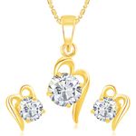 Buy Srikara Alloy Gold Plated CZ/AD Limelight Drop Fashion Jewelry Pendant Set Chain - SKVKPS1117G - Purplle