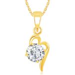 Buy Srikara Alloy Gold Plated CZ/AD Limelight Drop Fashion Jewelry Pendant Set Chain - SKVKPS1117G - Purplle