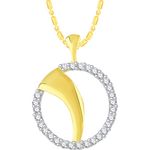 Buy Srikara Alloy Gold Plated CZ / AD Circuler Fashion Jewellery Pendant with Chain - SKP2661G - Purplle