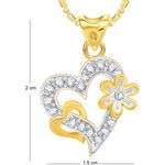 Buy Srikara Alloy Gold Plated CZ/AD Heart Flower Fashion Jewelry Pendant Chain - SKP2334G - Purplle