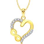 Buy Srikara Alloy Gold Plated CZ / AD Heart Knot Fashion Jewelry Pendant with Chain - SKP2555G - Purplle