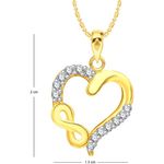 Buy Srikara Alloy Gold Plated CZ / AD Heart Knot Fashion Jewelry Pendant with Chain - SKP2555G - Purplle
