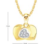 Buy Srikara Alloy Gold Plated CZ/AD Double Heart Fashion Jewelry Pendant with Chain - SKP2726G - Purplle