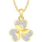 Buy Srikara Alloy Gold Plated CZ / AD Three Heart Fashion Jewelry Pendant with Chain - SKP2523G - Purplle