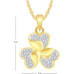 Buy Srikara Alloy Gold Plated CZ / AD Three Heart Fashion Jewelry Pendant with Chain - SKP2523G - Purplle