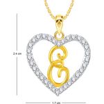 Buy Srikara Alloy Gold Plated CZ/AD Alphabet "E" in Heart Fashion Jewelry Pendant - SKP2269G - Purplle