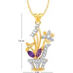 Buy Srikara Alloy Gold Plated CZ / AD Flowerpot Fashion Jewellery Pendant with Chain - SKP2409G - Purplle