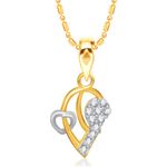 Buy Srikara Alloy Gold Plated CZ/AD Adulation Heart Fashion Jewellery Pendant Chain - SKP1511G - Purplle