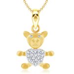 Buy Srikara Alloy Gold Plated CZ / AD Teddy Bear Fashion Jewelry Pendant with Chain - SKP1268G - Purplle