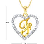 Buy Srikara Alloy Gold Plated CZ/AD Alphabet "F" in Heart Fashion Jewelry Pendant - SKP2270G - Purplle