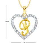 Buy Srikara Alloy Gold Plated CZ/AD Alphabet "P" in Heart Fashion Jewelry Pendant - SKP2280G - Purplle