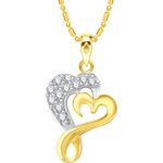 Buy Srikara Alloy Gold Plated CZ / AD Heart Fashion Jewellery Pendant with Chain - SKP2709G - Purplle