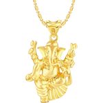 Buy Srikara Alloy Gold Plated CZ / AD Ganraj Fashion Jewellery Pendant with Chain - SKP2508G - Purplle