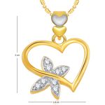 Buy Srikara Alloy Gold Plated CZ Butterfly Heart Valentine Fashion Jewellery Pendant - SKP1855G - Purplle