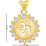 Buy Srikara Alloy Gold Plated CZ / AD Om Fashion Jewellery Pendant with Chain - SKP1452G - Purplle