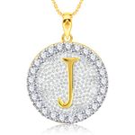 Buy Srikara Alloy Gold Plated CZ/AD Initial Letter J Fashion Jewellery Pendant Chain - SKP2192G - Purplle