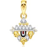 Buy Srikara Alloy Gold Plated CZ / AD Lord Balaji Fashion Jewelry Pendant with Chain - SKP1914G - Purplle