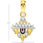Buy Srikara Alloy Gold Plated CZ / AD Lord Balaji Fashion Jewelry Pendant with Chain - SKP1914G - Purplle
