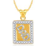 Buy Srikara Alloy Gold Plated CZ / AD Dad Fashion Jewellery Pendant with Chain - SKP2384G - Purplle