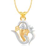 Buy Srikara Alloy Gold Plated CZ / AD Om Ganesh Fashion Jewellery Pendant with Chain - SKP2767G - Purplle