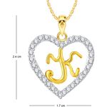 Buy Srikara Alloy Gold Plated CZ/AD Alphabet "K" in Heart Fashion Jewelry Pendant - SKP2275G - Purplle