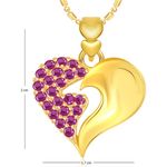 Buy Srikara Alloy Gold Plated CZ Attractive Heart Valentine Fashion Jewelry Pendant - SKP1904G - Purplle