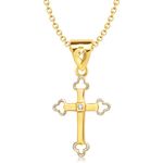 Buy Srikara Alloy Gold Plated CZ/AD Cross Pendant Fashion Jewelry Pendant Set Chain - SKCOMBO1441G - Purplle